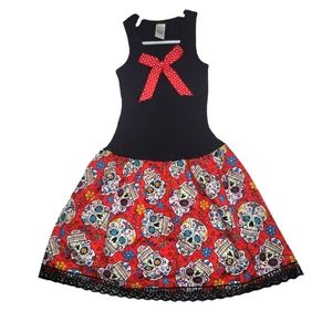 Black Sugar Skulls ribbed tank dress